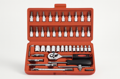 Jogo de Soquetes Profissionais - 46 Peças para Manutenção e Reparos