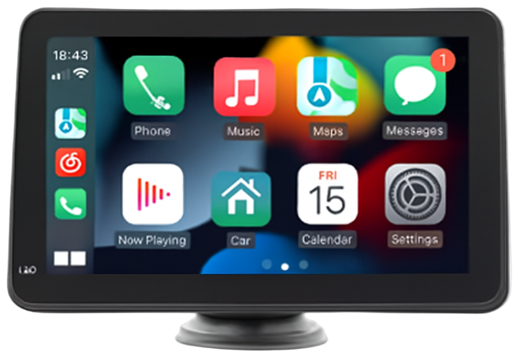 Central Multimídia 7" SmartCar - CarPlay & Android Auto Sem Fio + Tela IPS