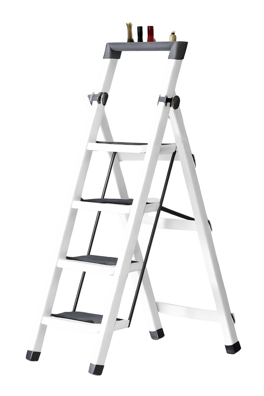 Escada Dobrável 3/4 Degraus - Banqueta com Antiderrapante para Cozinha