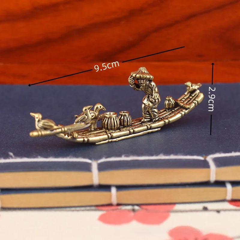 Jangada de Bambu Decoração de Bronze