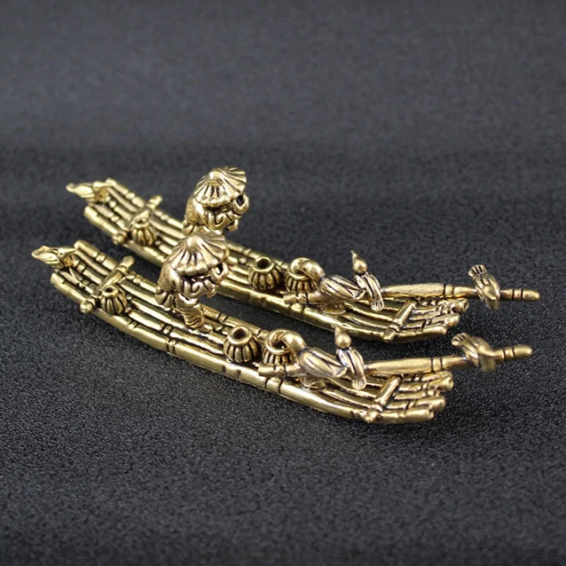 Jangada de Bambu Decoração de Bronze