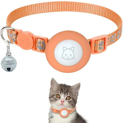 Coleira para Gatos com Espaço para AirTag - Rastreador e Guizo Incluso