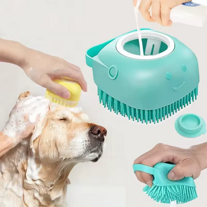 Escova de Banho Massageadora - Silicone Macio para Cães e Gatos