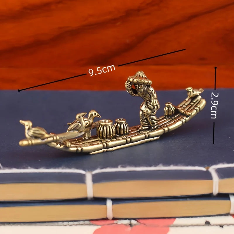 Jangada de Bambu Decoração de Bronze