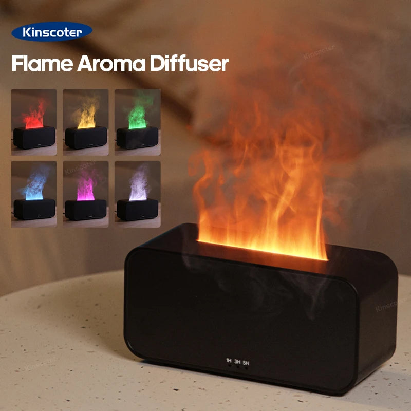 Difusor de Aroma com Chama Colorida - Umidificador e Atmosfera Relaxante