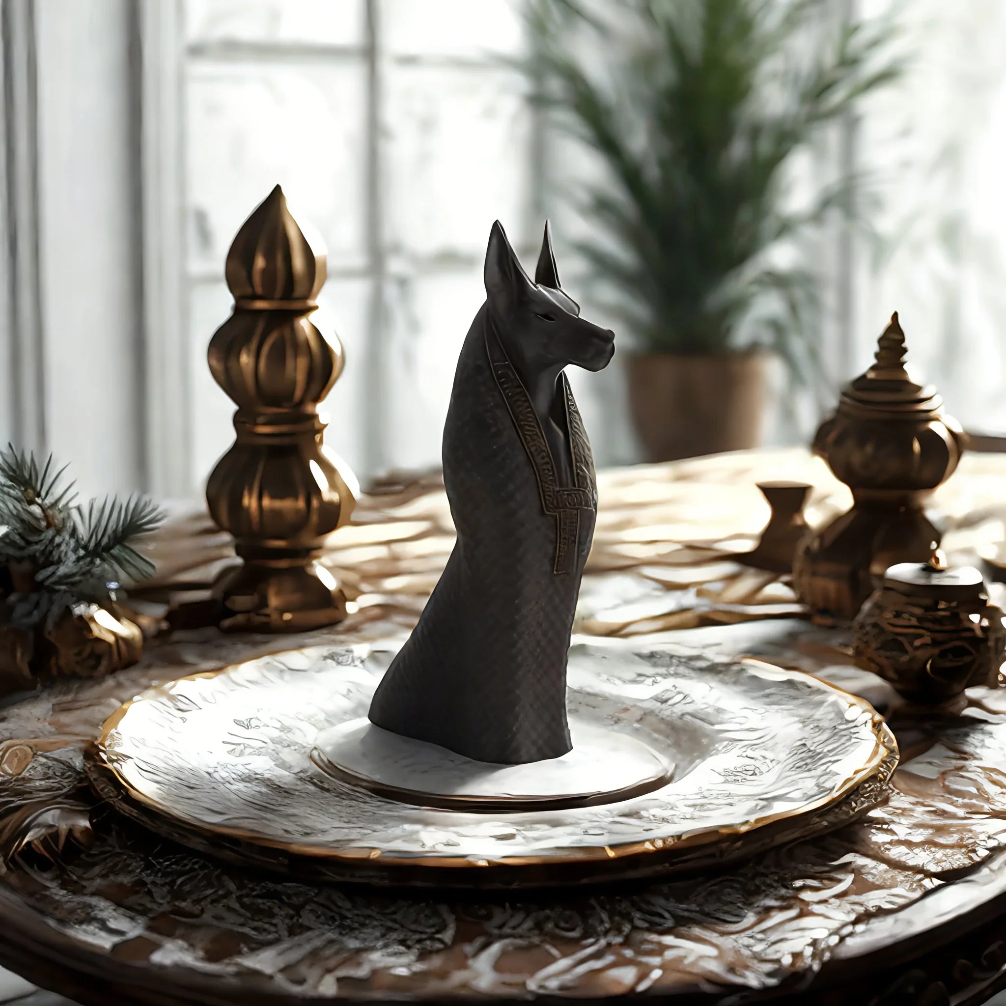 Estátua Anúbis Black de Decoração