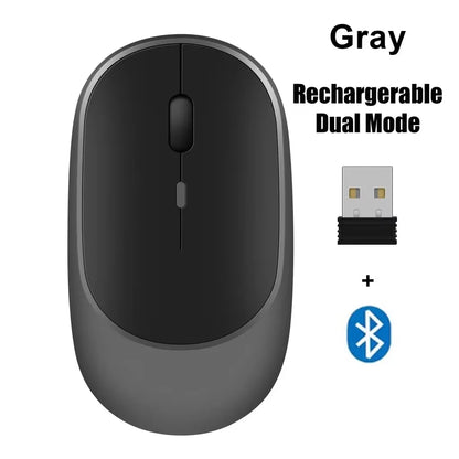 Mouse Sem Fio Dupla Conexão - Bluetooth e 2.4G com Design Ergonômico