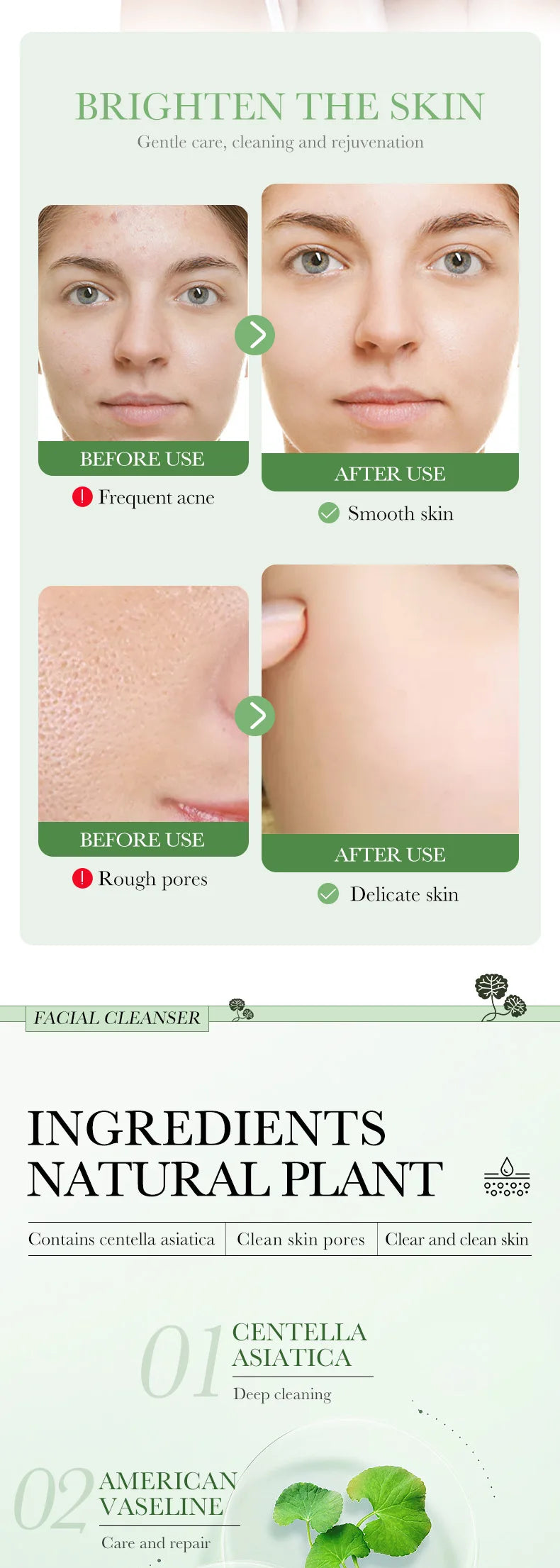 Hidratante de Limpeza Facial Bioaqua Centella