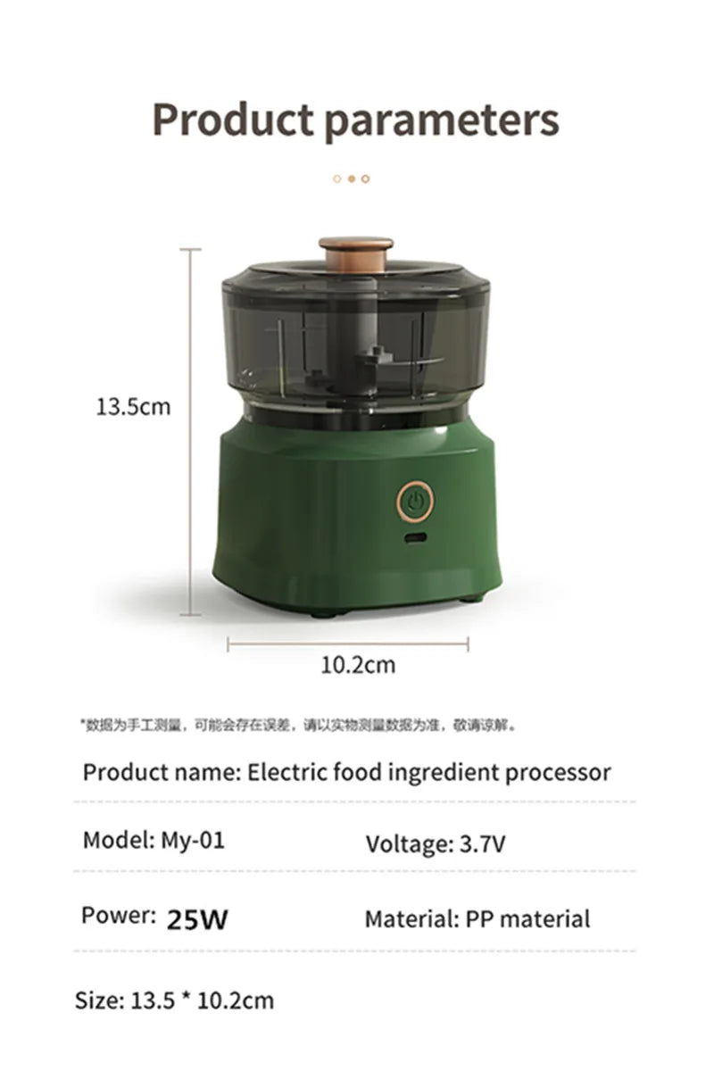 Mini Triturador de Alho Elétrico