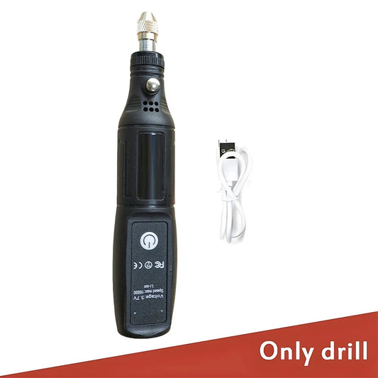 Mini Furadeira Elétrica sem Fio - Ferramenta Rotativa USB para Artesanato