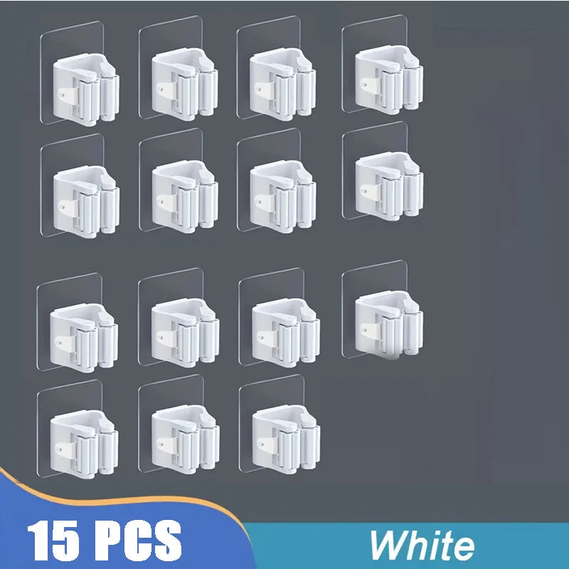 Suporte de Vassouras 4pcs - Branco/Cinza