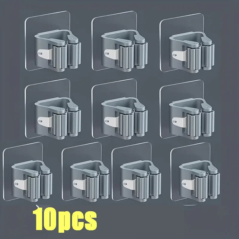 Suporte de Vassouras 4pcs - Branco/Cinza