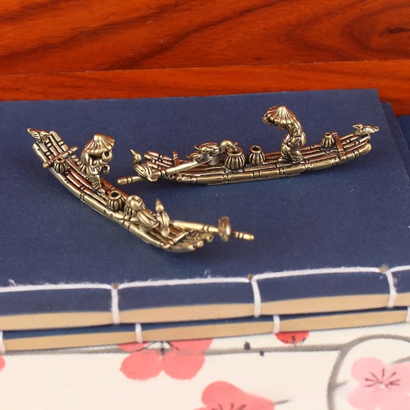 Jangada de Bambu Decoração de Bronze