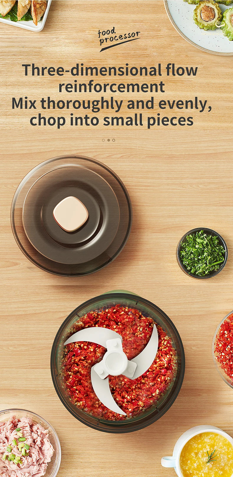 Mini Triturador de Alho Elétrico