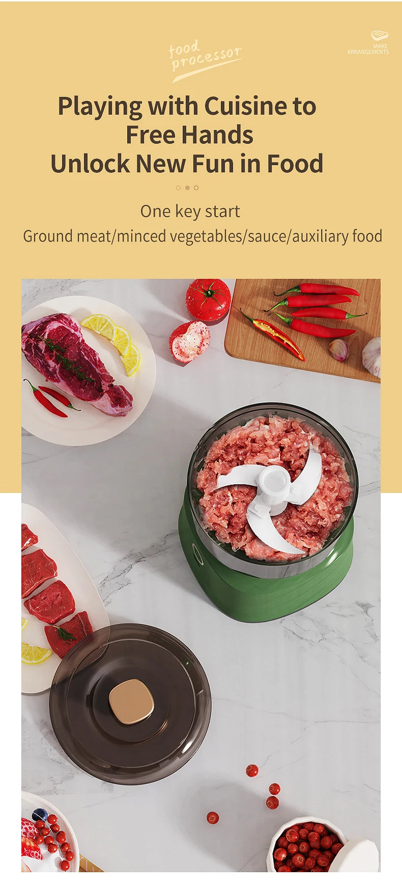 Mini Triturador de Alho Elétrico