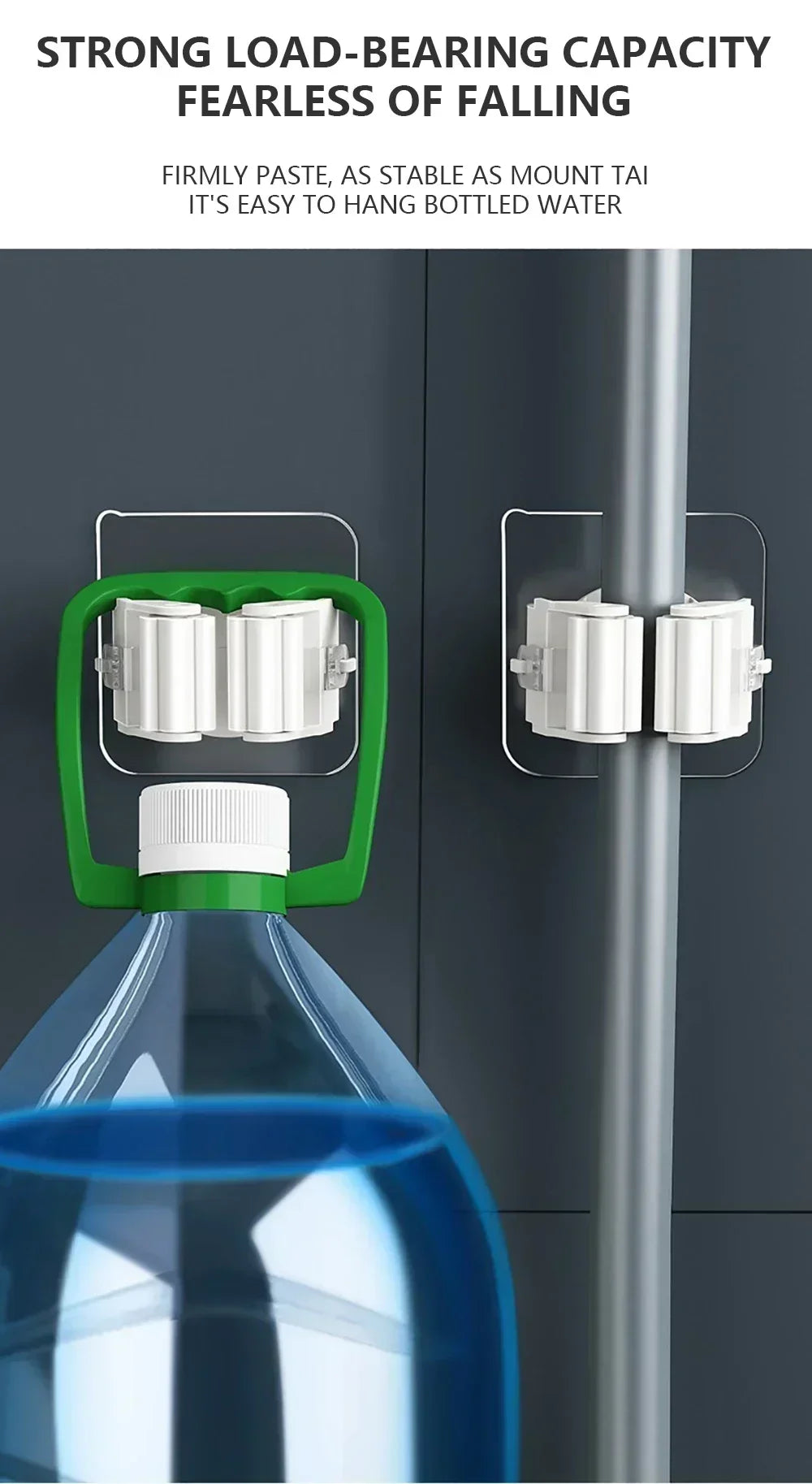 Suporte de Vassouras 4pcs - Branco/Cinza