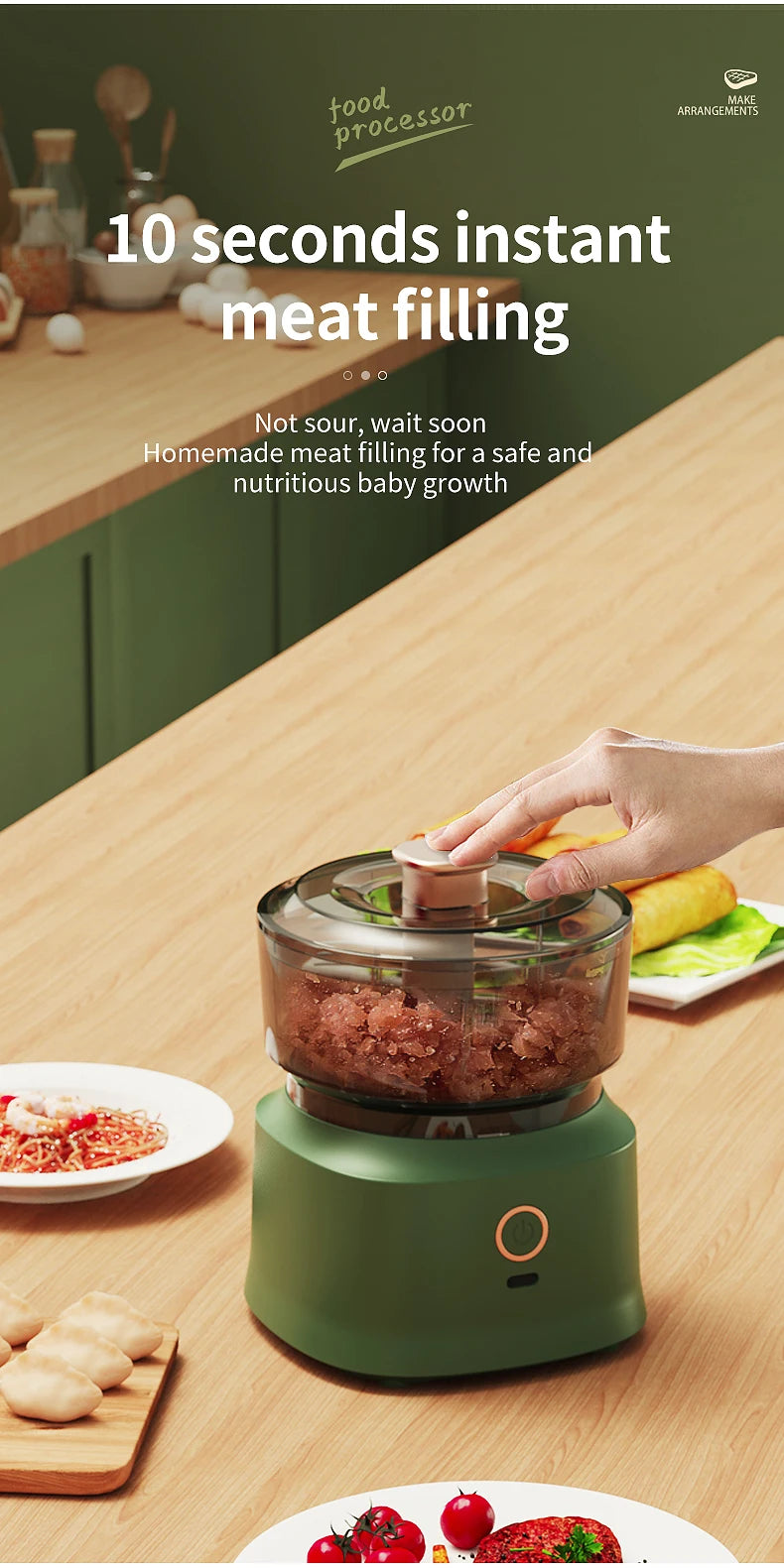 Mini Triturador de Alho Elétrico