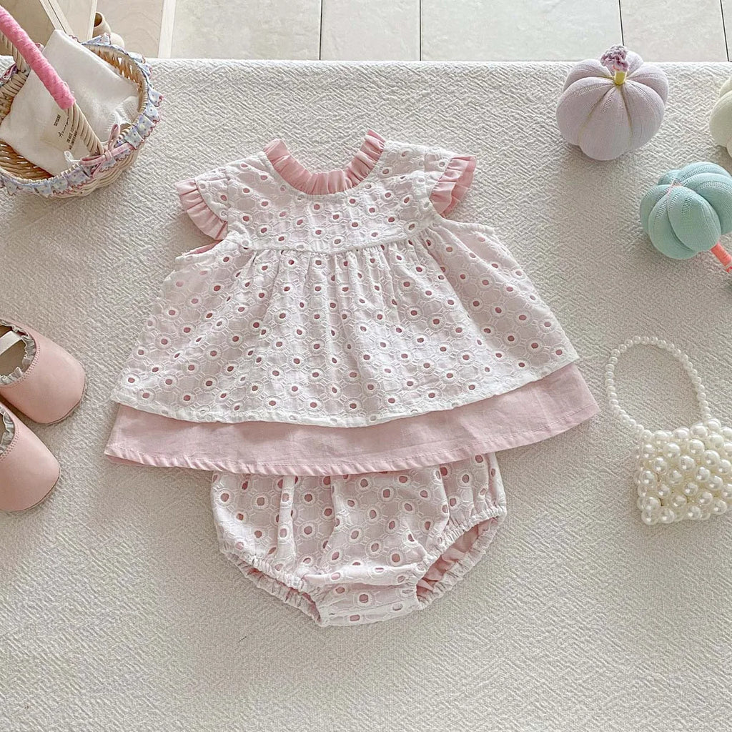 Conjunto Vestido Coreano Infantil Feminino