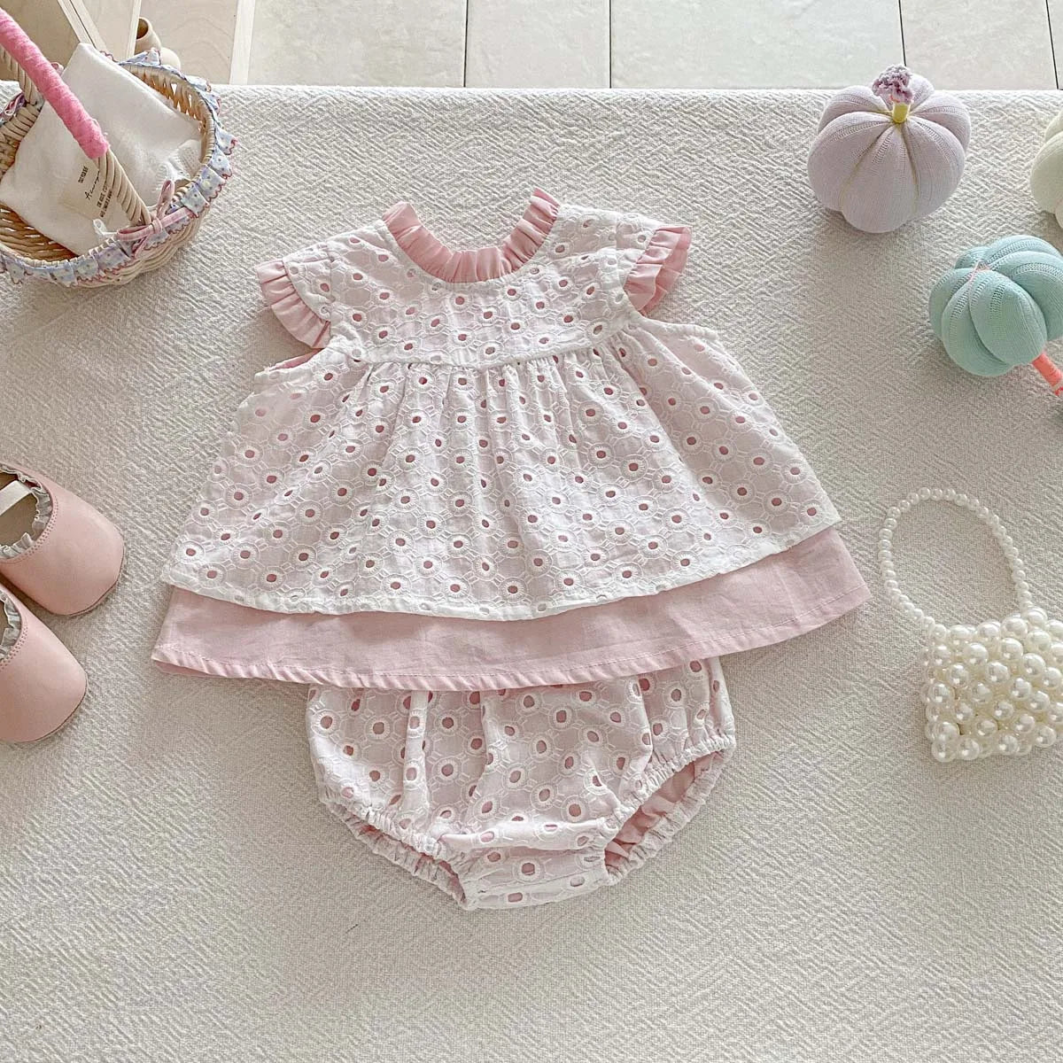 Conjunto Vestido Coreano Infantil Feminino