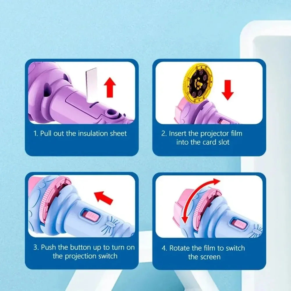 Lanterna de Projeção 3D para Crianças
