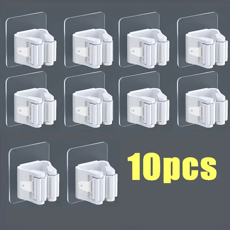 Suporte de Vassouras 4pcs - Branco/Cinza