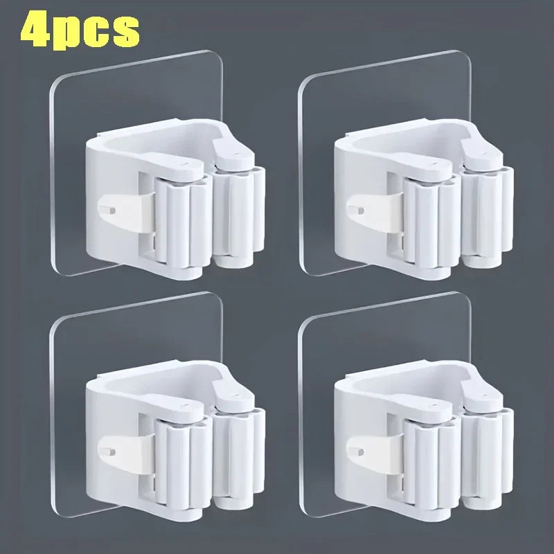 Suporte de Vassouras 4pcs - Branco/Cinza