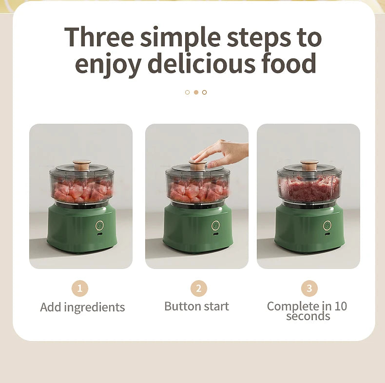 Mini Triturador de Alho Elétrico