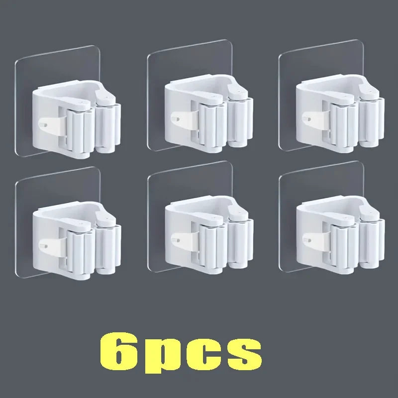 Suporte de Vassouras 4pcs - Branco/Cinza