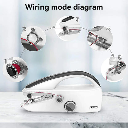 Máquina de Costura Portátil a Pilhas - Costura Rápida para Roupas e Tecidos