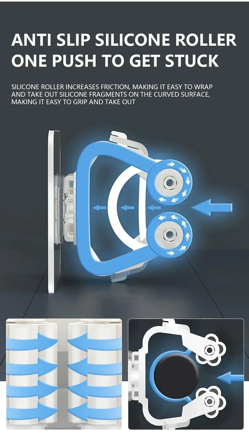 Suporte de Vassouras 4pcs - Branco/Cinza