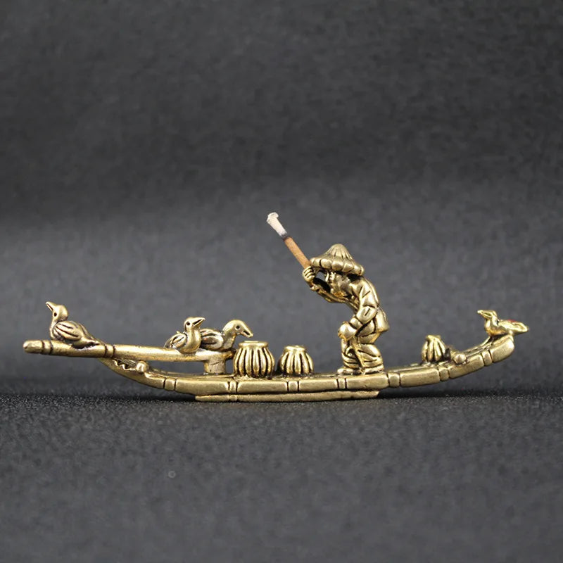 Jangada de Bambu Decoração de Bronze