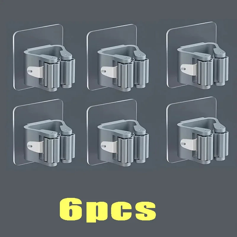 Suporte de Vassouras 4pcs - Branco/Cinza