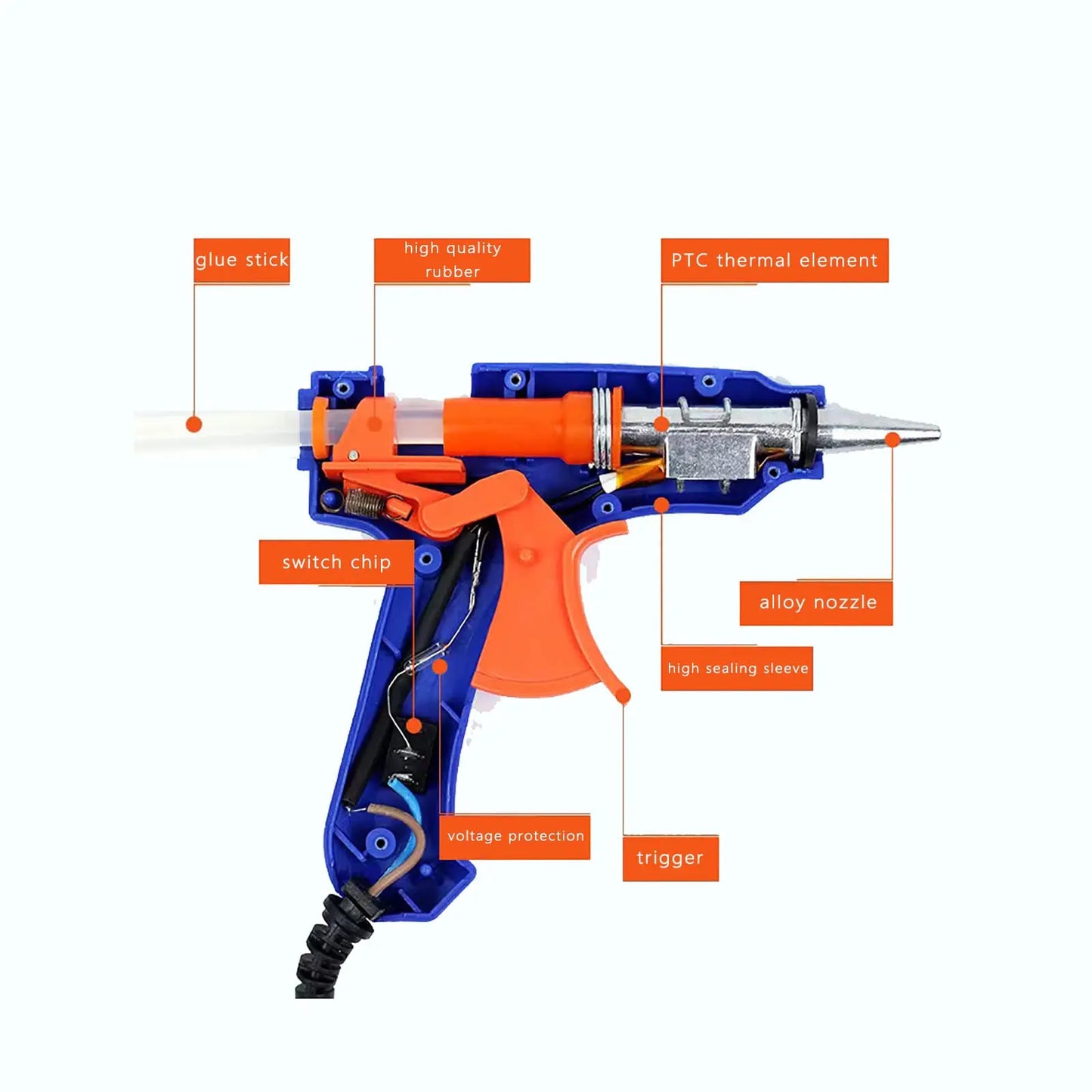 Pistola de Cola Quente 20W - Uso Doméstico e Industrial com 10 Bastões