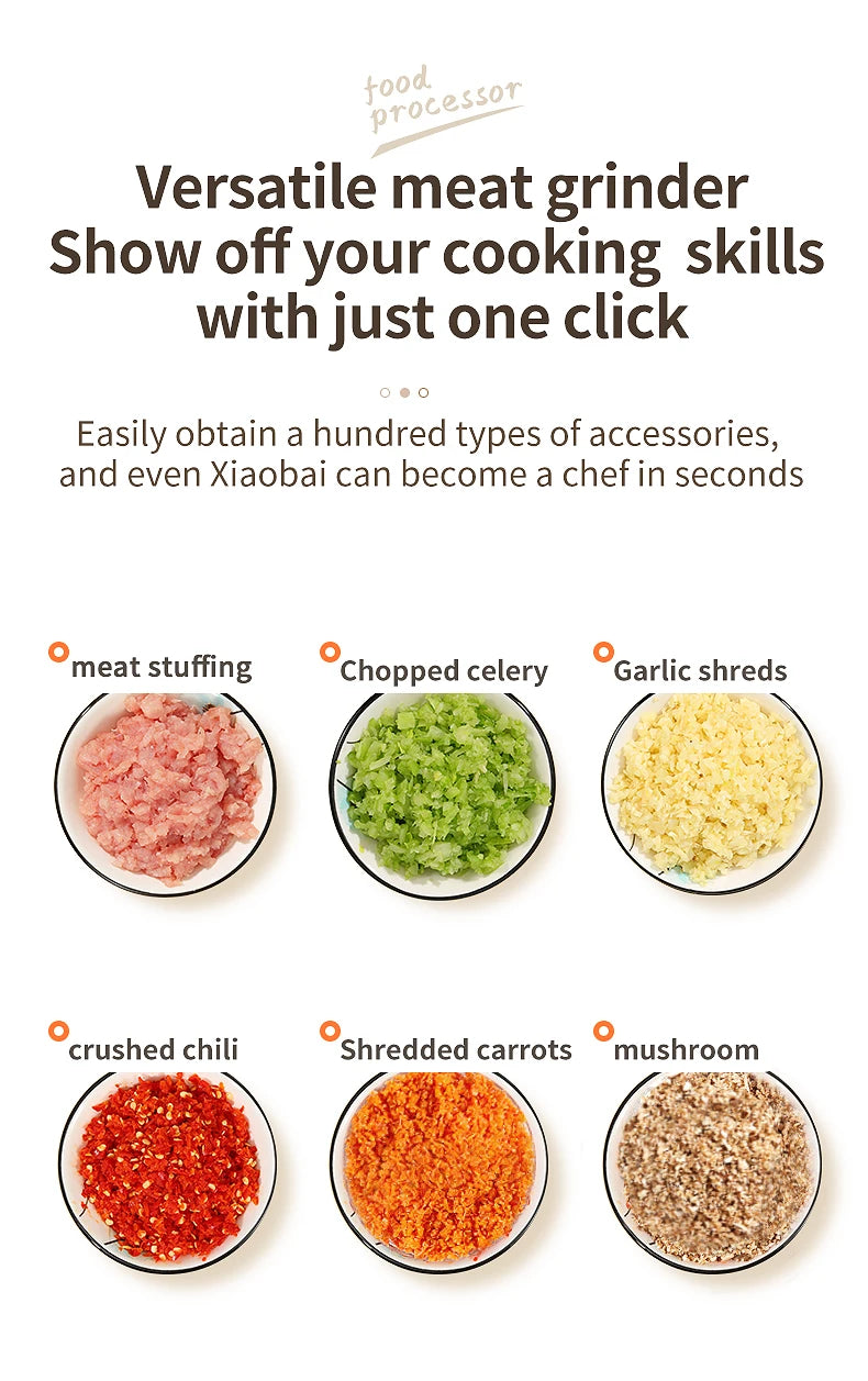 Mini Triturador de Alho Elétrico