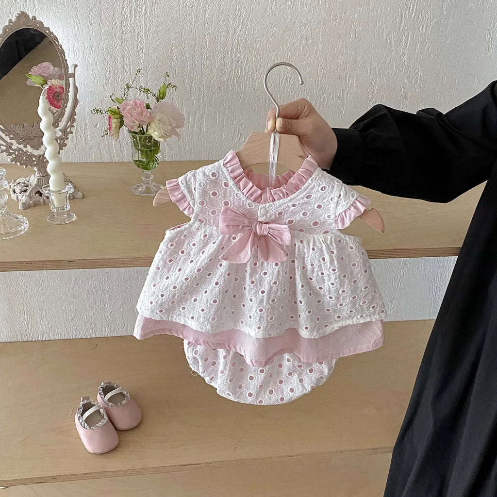 Conjunto Vestido Coreano Infantil Feminino