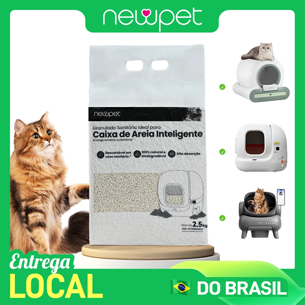 Areia Higiênica Newpet® Tofu - Grãos de 2mm que Aglomeram em Segundos